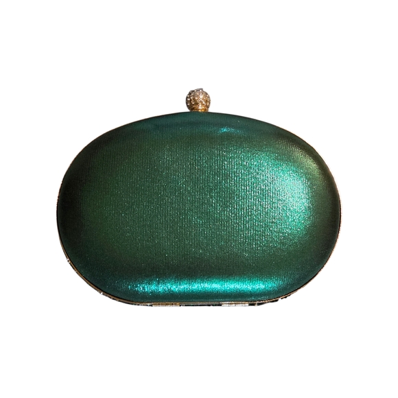 NEW Elegant Green and Gold Clutch Crossbody Bag - Picture 2 of 5